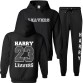 Unisex Personalised Tracksuit Hooded Sweatshirt & Jog Pants Set with School Leavers Design On Back & Front Chest  & Left Leg Custom Text Design